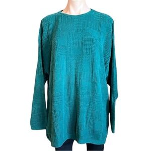 Vintage Shenandoah Chic Green Women's Crew Neck Sweater